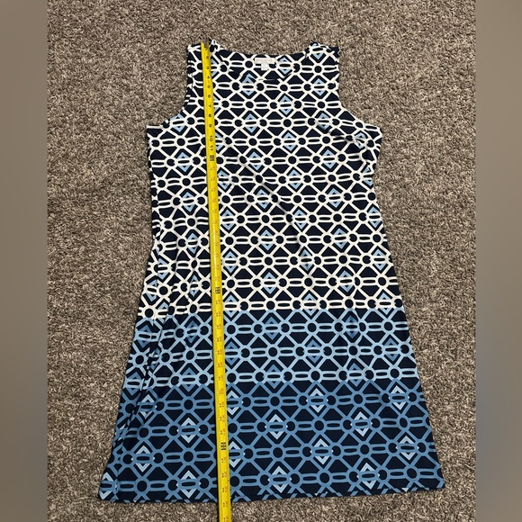 Charter Club Navy and White Patterned Midi Dress - Picture 5 of 7